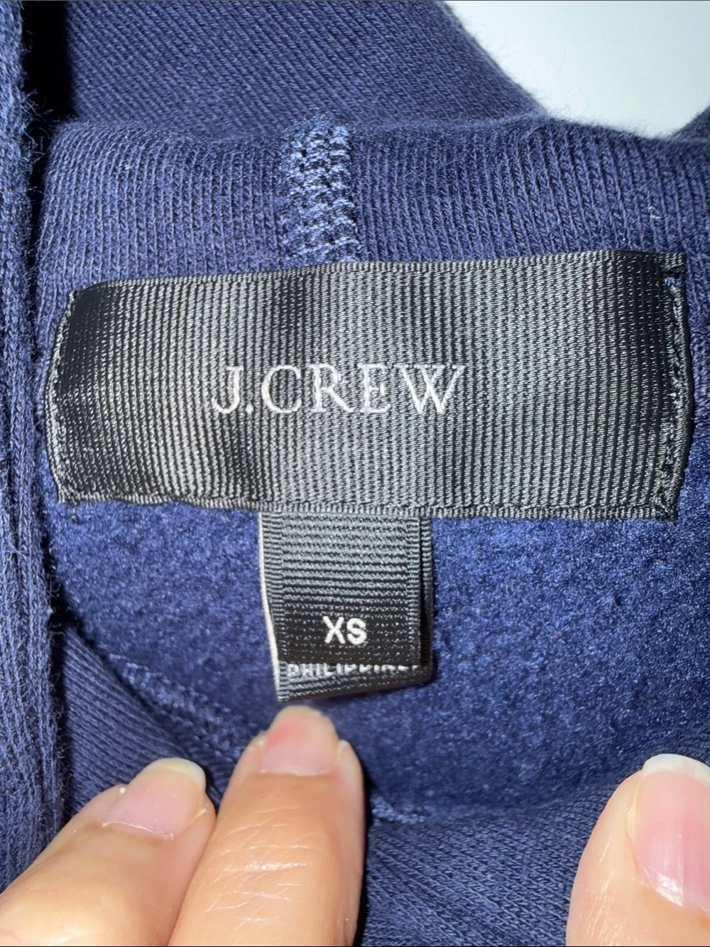J. Crew WoMen's Navy Hooded Pullover Sweatshirt size X Small